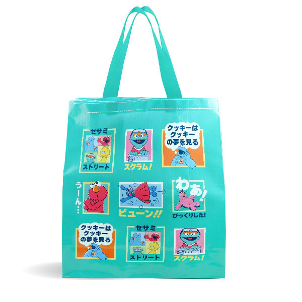 SST6-กระเป๋ากระสอบสาน PP : Sesame Street SST-D PP Woven Tote Bag (SST6D PPWB.GN35) W35xH40xS15 cm.