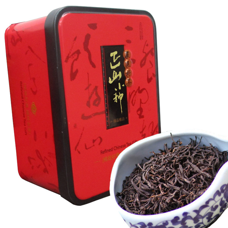 Lapsang Souchong ชาดําที่เหนือกว่า zhengshanxiaozhong จีนอาหารสีเขียวแพ็คเกจของขวัญชาสีแดง