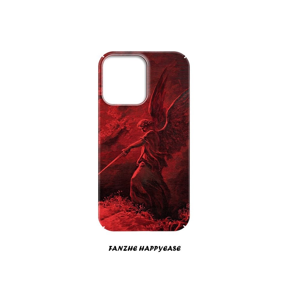 การลงโทษแองเจิล qyjs เคสแข็งเคสโทรศัพท์หนังสำหรับ iPhone 16 11 12 Pro 13 14 15 PROMAX 7 8 PLUS xsmax XR x SE 14 15 16 PLUS เคสป้องกันการตกเงายุโรปและอเมริกา fwxv