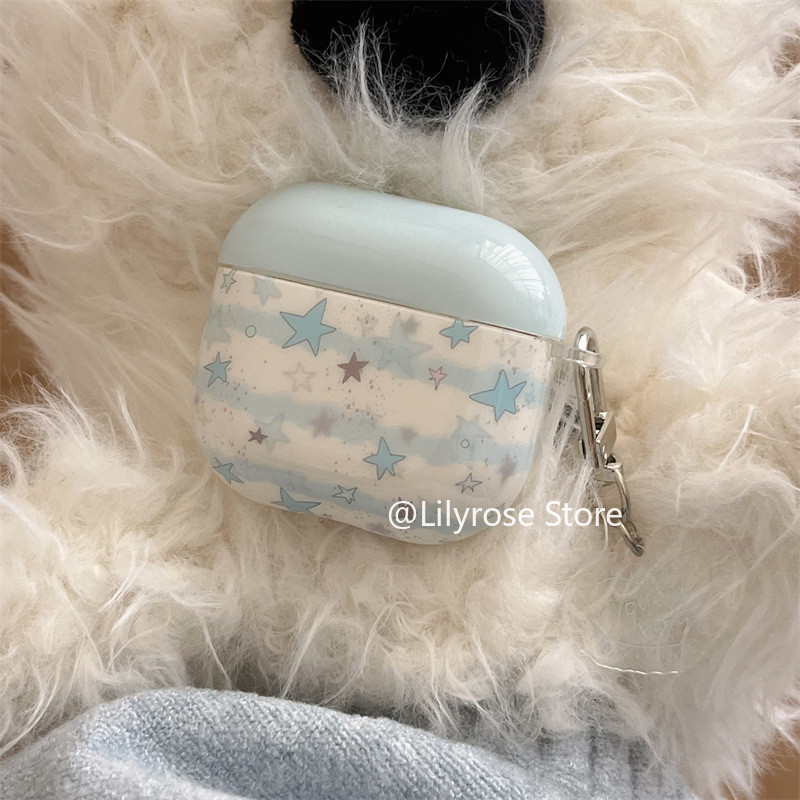 เคสดาราเกาหลีสําหรับ AirPods 4 [2024] AirPods Pro2 Pro 3 2 1 เคสหูฟัง Apple Anti-fall Blue Star