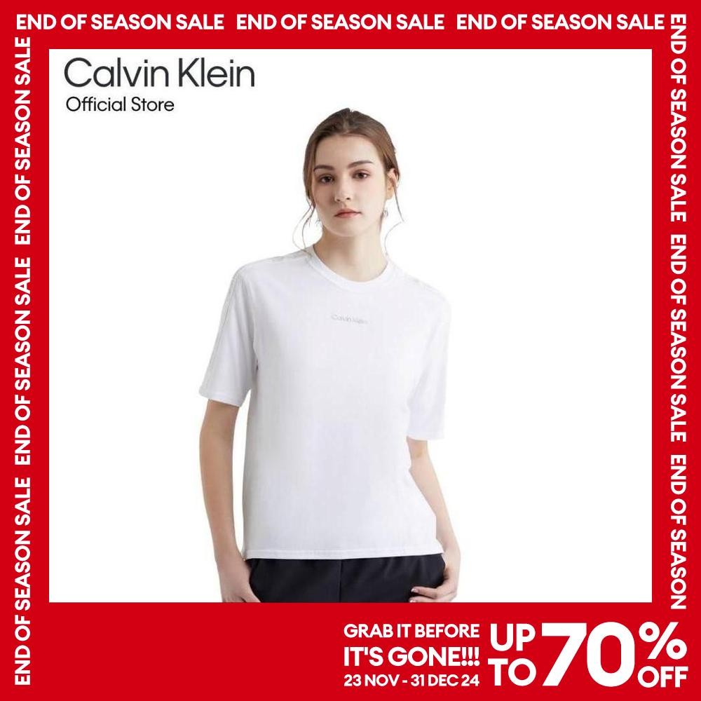 CALVIN KLEIN เสื้อยืดแขนสั้นผู้หญิง Essentials ทรง Relaxed รุ่น 4WS4K233 540 - สีขาว