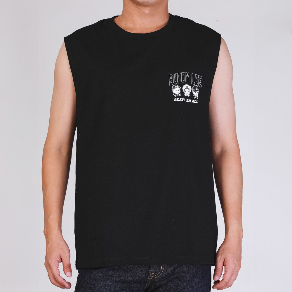 LEE เสื้อกล้ามผู้ชาย คอลเลคชั่น Buddy Lee with Mark Prin ทรง Regular รุ่น LE F124MTANN27 สีดำ
