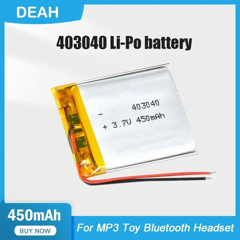 1-2PCS 3.7V 450mAh 403040 043040 3.7V 450mAh Lithium Polymer Rechargeable Battery For MP3 MP4 GPS Bl