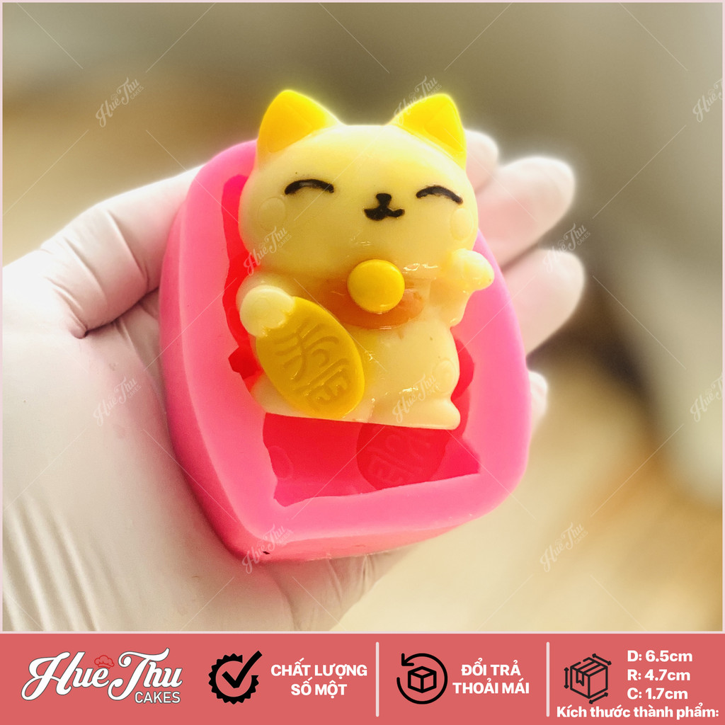 God of Wealth Cat แม่พิมพ์ซิลิโคน 6.5 ซม. A153 สําหรับทําเค้กเยลลี่ 3D และ 4D ข้าวเหนียว ฟองดอง ช็อค