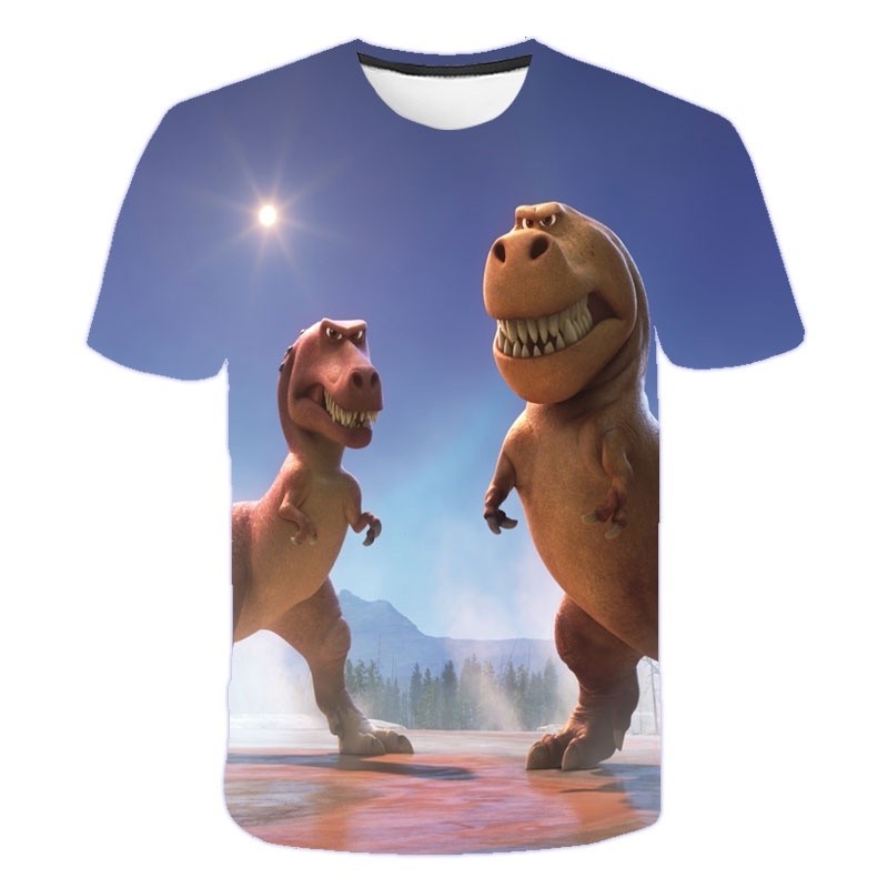 3D ชายหญิงเสื้อผ้า Jurassic Park T เสื้อเด็กตลกไดโนเสาร์พิมพ์ Dino TShirt การ์ตูนเด็กวัยหัดเดินเด็กสบายๆฤดูร้อน Tops