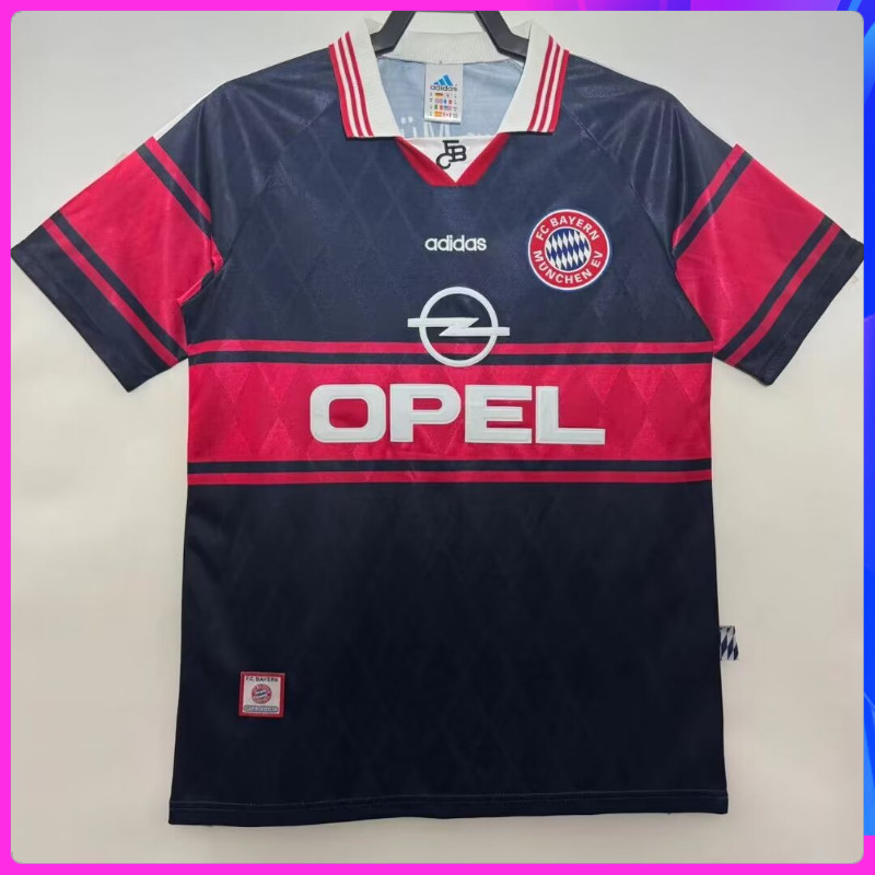 รุ่นวินเทจ 97-99 Bayern home เสื้อฟุตบอลคุณภาพสูงเสื้อแขนสั้น S-XXL