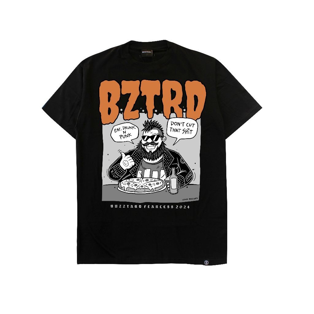 เสื้อยืด Distro 24s เสื้อยืด Unisex Buzztard Eat, Drunk & Punk // เสื้อยืด Punk // วงดนตรี // Punk ด
