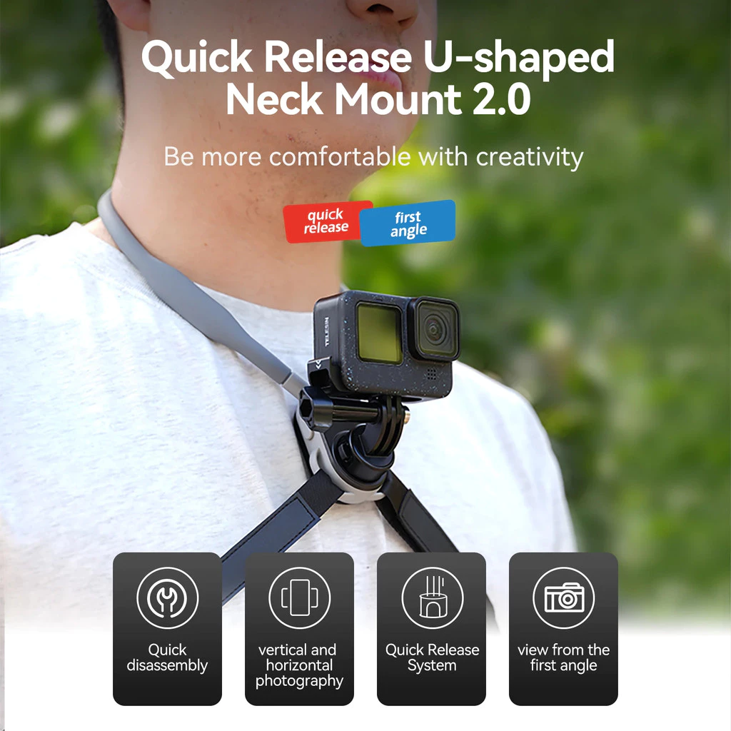 ขายึดคล้องคอ Neck Camera Holder Mount for GoPro Hero 13/12/11/10/9/8/7/6/5/4 และโทรศัพท์ ทุกรุ่น วัสดุABS thumbnail 4
