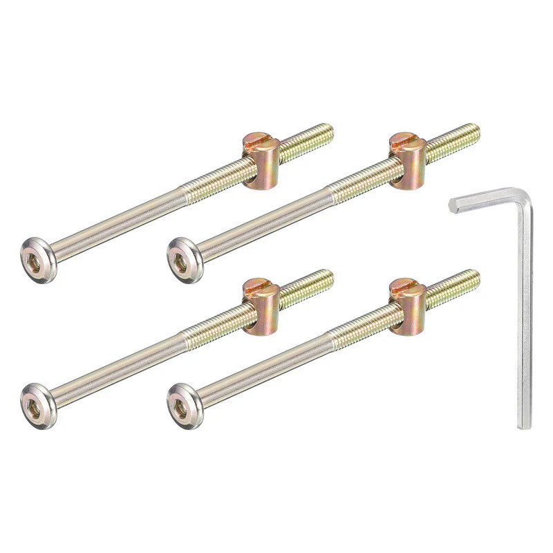 Uxcell 4/5/10pcs Hex Socket Head Screw Bolt Barrel Nuts M6x80/90/100/110/120mm Furniture Chairs Cots