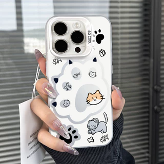 กรงเล็บแมวน่ารัก เคสไอโฟนหรูหราไฮโซ เคสโทรศัพท์ For IPhone 11 13 12 14 15 16 Pro Max 8P 7P X XR XS Max SE เคส กันกระแทก