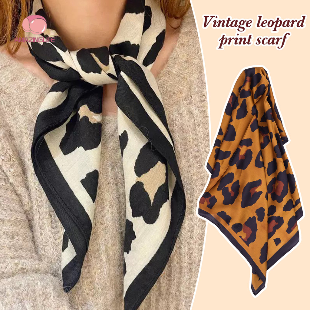 America Retro Leopard Print Ribbon Scarf - Trend Retro, Bohemian, Maritime Style Serise Bandana Headband Scarf - Multifunctional DIY Decor