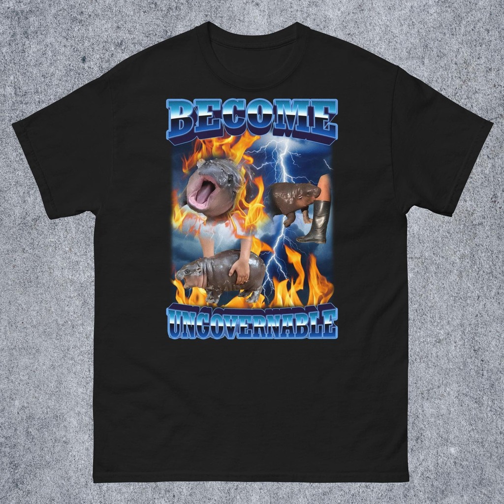 เสื้อยืดลาย Moo Deng Baby Pygmy Hippo Meme ที่ตลกจนควบคุมไม่ได้