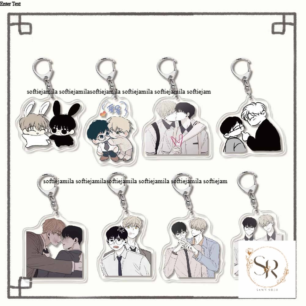 CHECKMATE พวงกุญแจพิมพ์ manhwa BL อะนิเมะ chibi micha arclic ที่ไม่ซ้ํากันของขวัญ