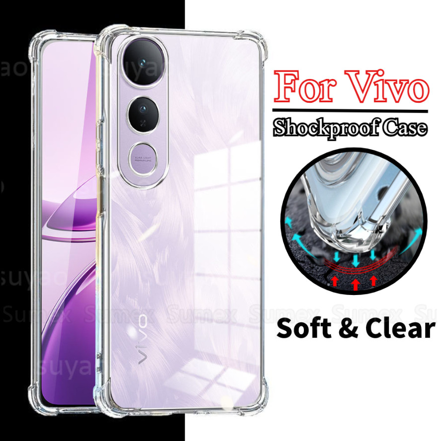 สําหรับ Vivo V50 Lite VivoV50 5G V2427 2025 เคสโทรศัพท์ใสปลอกกันกระแทกกันชน Soft TPU ยืดหยุ่น Anti D
