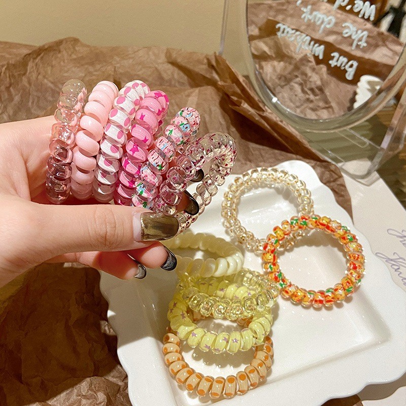 6pcs/ต่อแพ็ค ยางรัดผม โดปามีน เครื่องประดับผม สําหรับผู้หญิง ยืดหยุ่นได้ดีมาก สไตล์เกาหลี หลากสี G3259