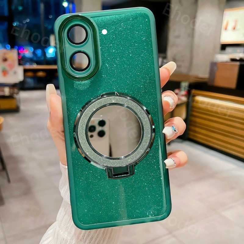 ปลอกสําหรับ XIAOMI POCO C71 Redmi A5 2025 4G 5G โปร่งใสพร้อมกระจกผู้ถือแหวนสําหรับ POCOC71 C 71 Redm