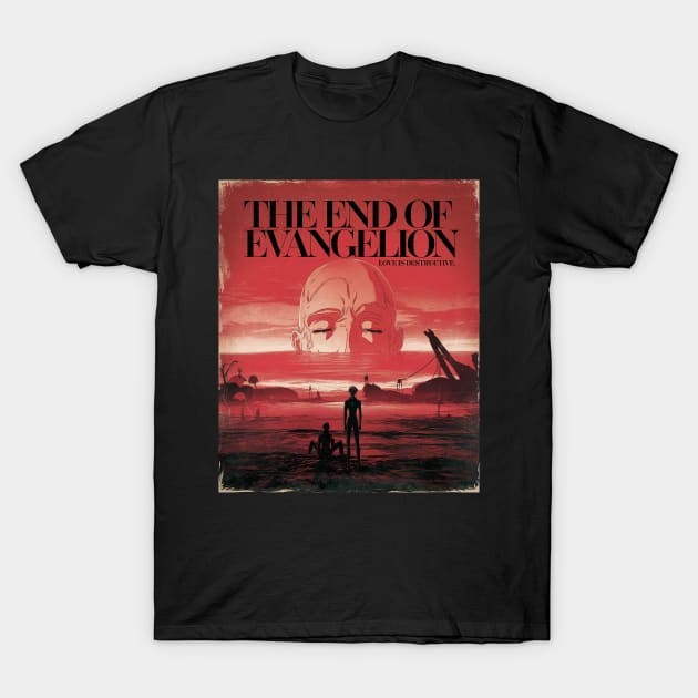 เสื้อยืด Vintage Neon Genesis Evangelion The End of Evangelion T-Shirt แท้ Cotton 100% น่ารัก