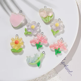 St. kunkka 5 ชิ้นเรซิ่นดอกไม้จี้ของขวัญนักเรียนสําหรับ DIY ทําด้วยมือเครื่องประดับทํา
