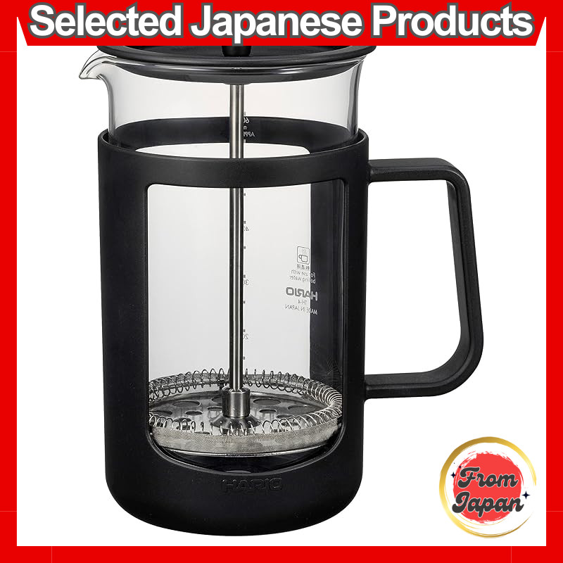 HARIO Cafe Press U Press Coffee Maker, Heat-Resistant Glass, Practical Capacity 600ml, CPU-4-B Black