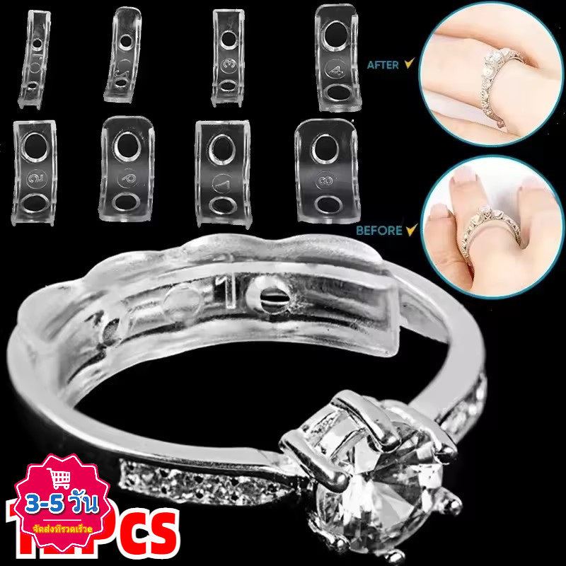 [3-5 วันมาถึง] 12 ชิ้น/เซ็ต Instant Ring Size Fixer | ง่าย ทําเอง แผ่นปรับโปร่งใสสําหรับแหวนหลวม 6 ขนาดพร้อมวัสดุ ทีพียู -ไม่จําเป็นต้องติดตั้งเครื่องมือ