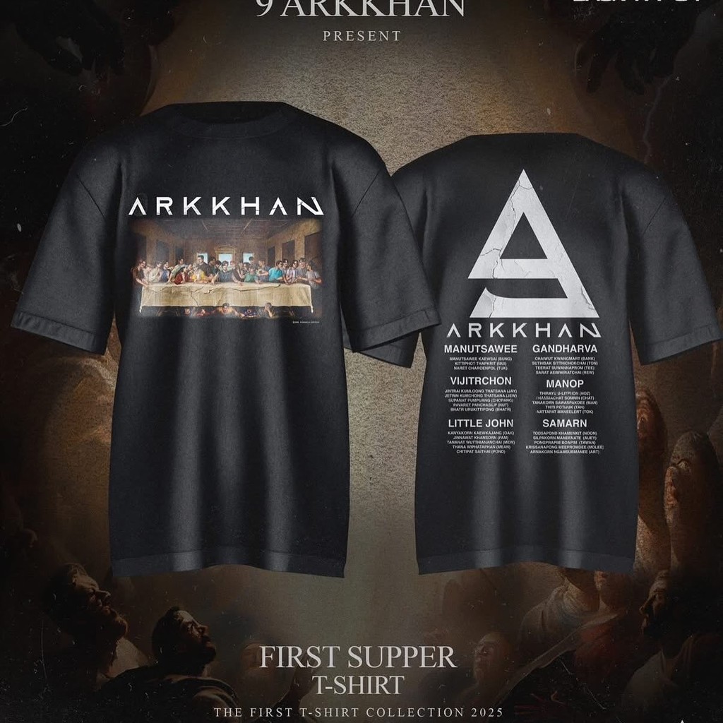 【พร้อมส่ง】  2025 เสื้อค่าย 9Arkkhan - รุ่น The first support เสื้อยืดคอกลมแขนสั้นพิมพ์ลายลำลองสำหรับ