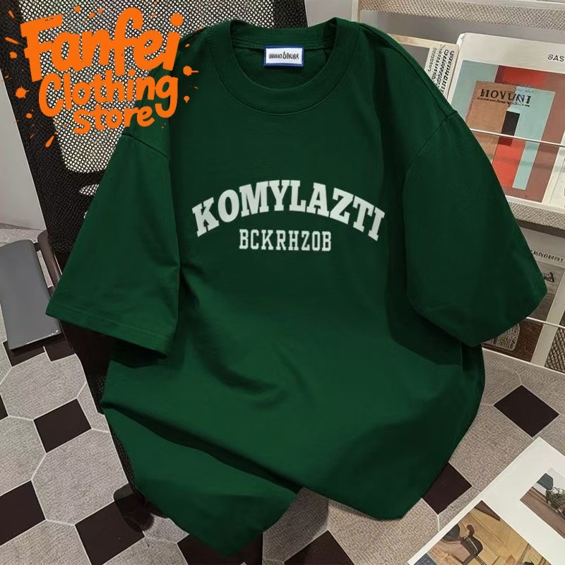 (จัดส่งตลอด 24 ชั่วโมง)Fanfeiเสื้อยืดแขนสั้นผู้ชายอินเทรนด์ 2026 สไตล์ใหม่ฤดูร้อนหลวมเสื้อยืดย้อนยุคอเมริกันอินเทรนด์