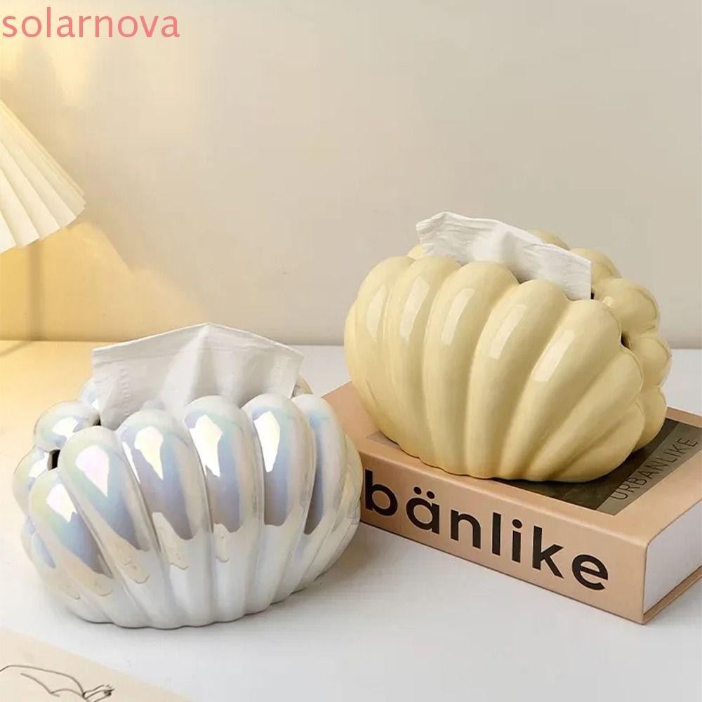 กล่องทิชชู่เซรามิก SOLARNOVA,กล่องกระดาษผ้าเช็ดปากน่ารักสร้างสรรค์,สไตล์นอร์ดิกสมัยใหม่ครีมภาชนะเก็บในครัวเรือนห้องนั่งเล่น