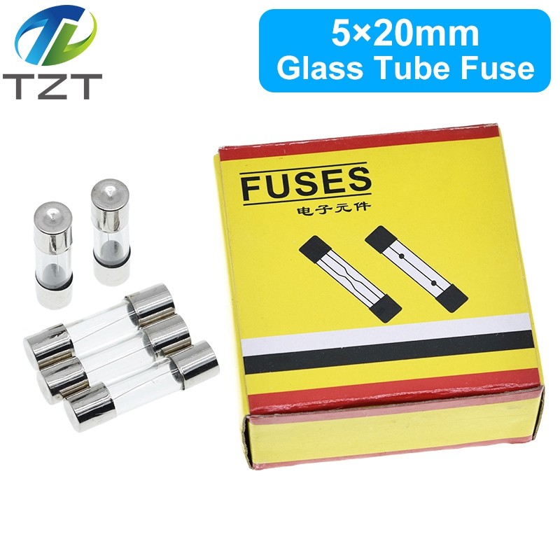 100PCS 5x20mm Fast Blow แก้วหลอดฟิวส์ 0.2A 0.3A 0.5A 0.75A 1A 1.5A 2A 2.5A 3A 4A 5A 6A 8A 10A 15A 20