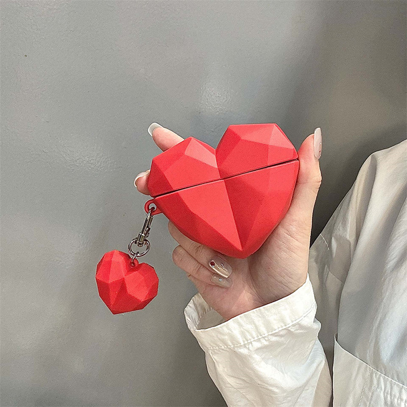 เคสหัวใจน่ารักสําหรับ Beats Studio Buds + Plus Cover เคสป้องกันสําหรับ Beats Buds+ น่ารัก Red Love