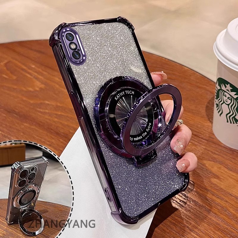 สําหรับ iPhone X Xs Xr Xs Max Clear กรณีหนาชุบซิลิโคน ShockProof เคสโทรศัพท์ CCCCA10 - รูปที่ 3
