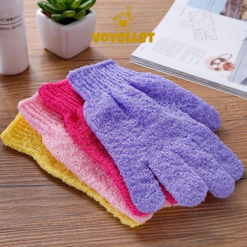 🌈ถุงมืออาบน้ำ ถุงมือขัดผิวอาบน้ำ ขจัดเซลล์ผิวเก่า พร้อมส่ง Glove-style bath towel🌈