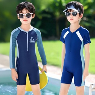 🪐พร้อมส่งด่วน🪐ชุดว่ายน้ำตัวเดียวสำหรับเด็กผู้ชาย, ป้องกันยูว…