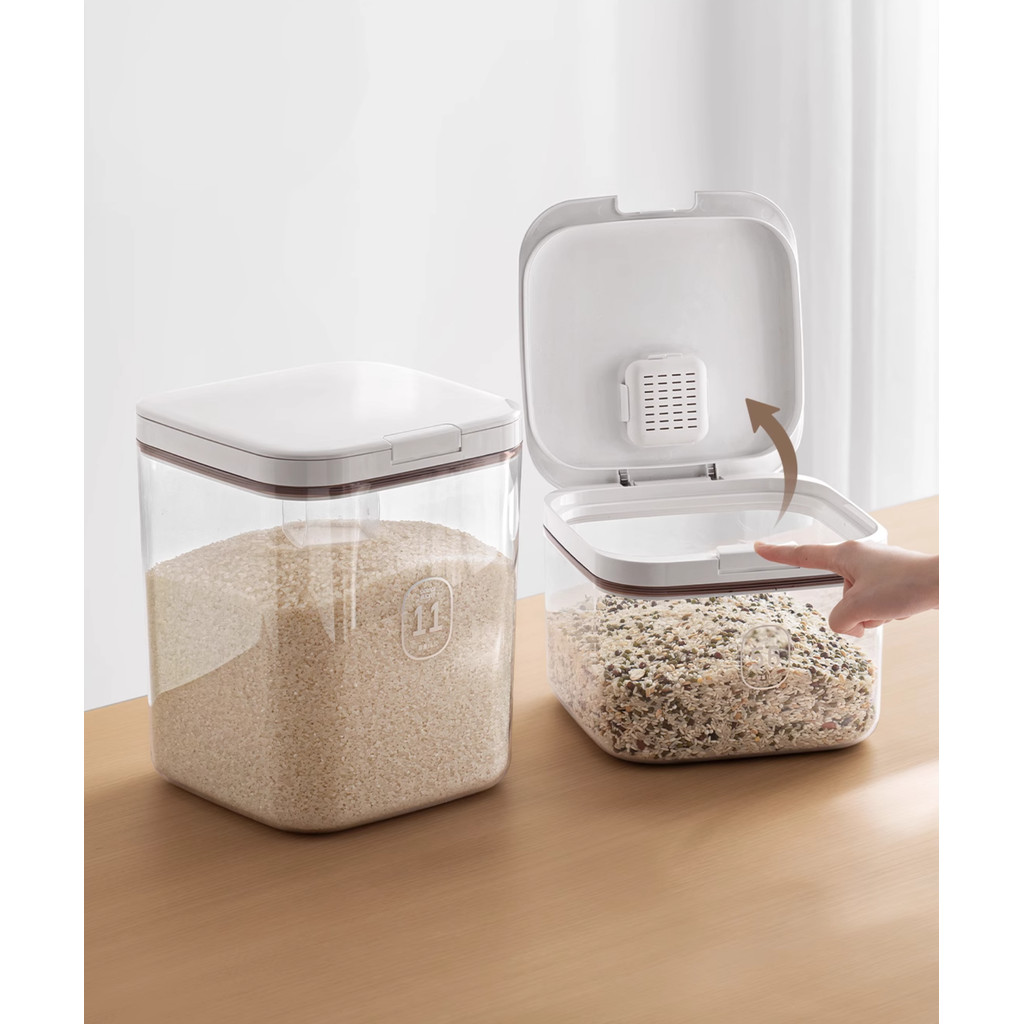 Omocha | ถังข้าวสาร ถังเก็บข้าวสาร Pop Up Rice Dispenser ถังข้าวสารฝาเด้ง กดกระเด้ง