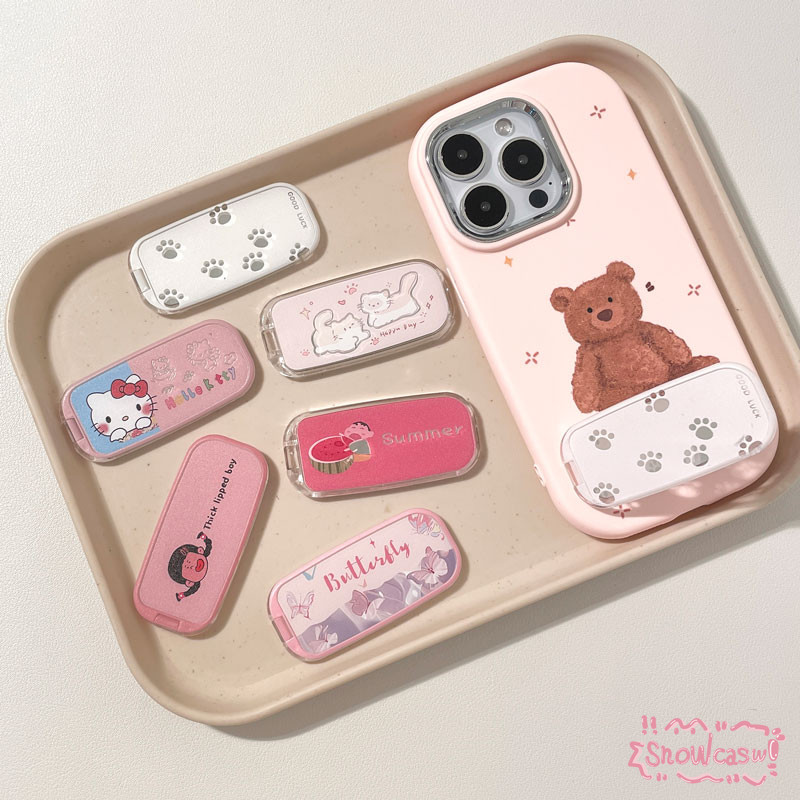 งสรรค์ตัวยึดเคสโทรศัพท์สากลแพนด้าน่าสวัสดีคิตตี้แบรนด์อินเทรนด์คู่ที่ถือโทรศัพท์แท่นวางเครื่องแต่งหน้าแบบพับได้อย่างสร้า