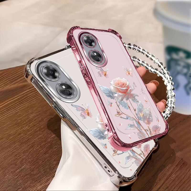 เคส OPPO A17 A17K A18 A38 A58 A78 4G 5G A98 A97 เคสโทรศัพท์สําหรับใหม่ซิลิโคนสี่มุมป้องกันการตก SJMG