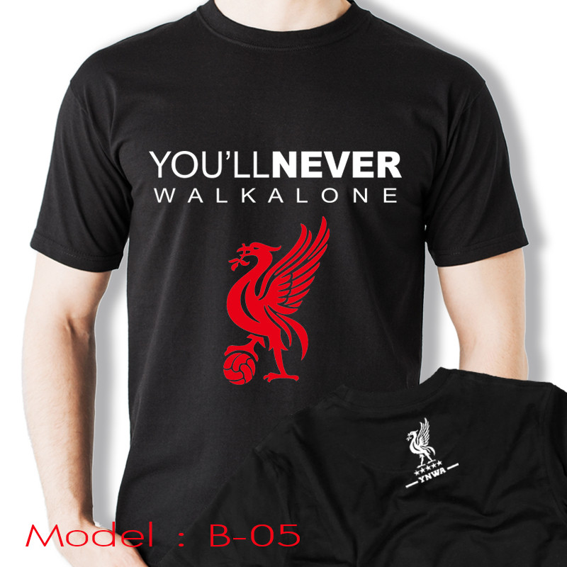 เสื้อยืดสกรีนลายลิเวอร์พูล You'll Never Walk Alone👕Liverpool FC T-Shirt You'll Never Walk Alone เสื้