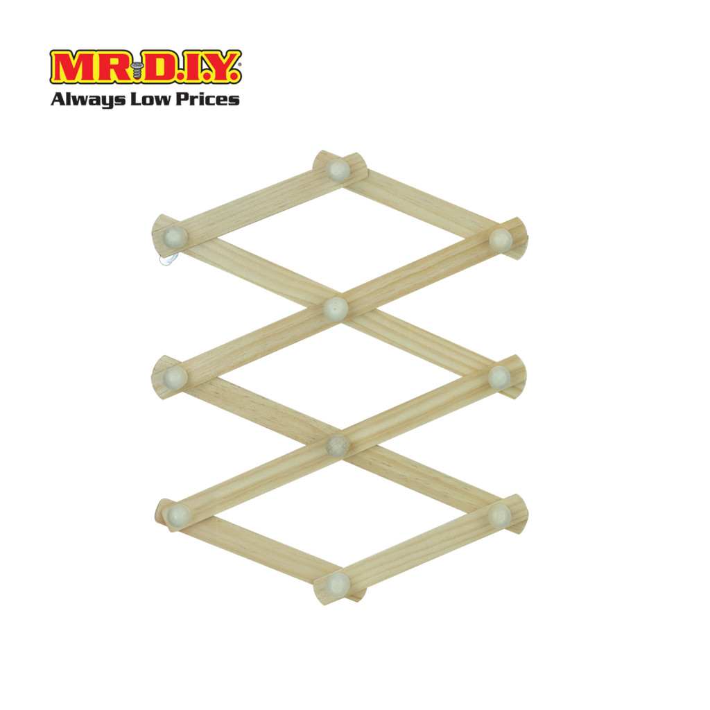 MR.D.I.Y ราวแขวนไม้ติดผนัง ราวแขวนอเนกประสงค์ ยืดหดได้ (ขนาด 30 ซม.)