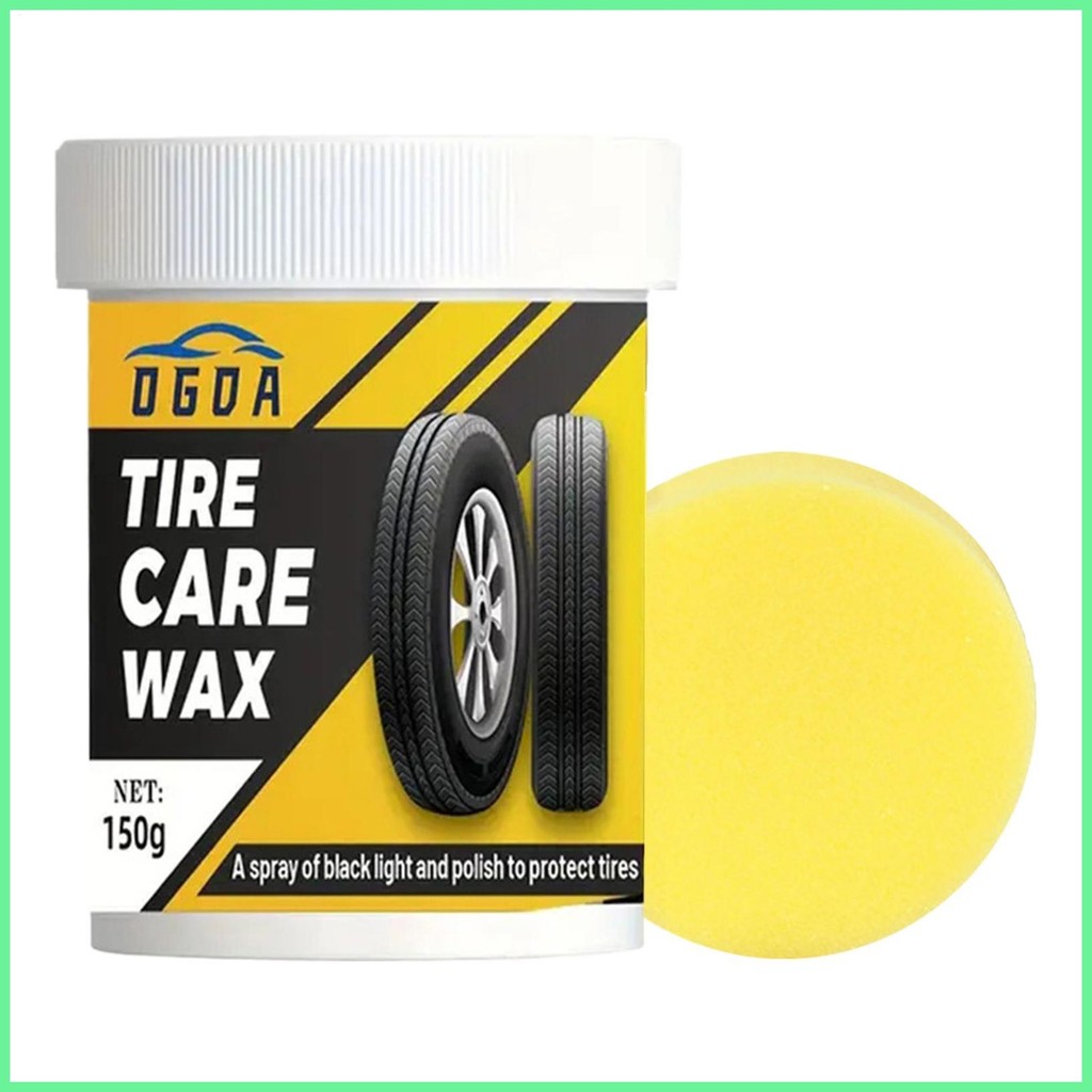 Tyre Shine Cream Shine Tyre Paste 150g Tyre Polishing Paste ทําความสะอาดและทาฟองน้ํา Applicator สําห