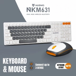 NUBWO NKM-631 YELLOW/GREEN/PURPLE BLUETOOTH KEYBOARD AND MOUSE คีย์บอร์ดไร้สาย เม้าส์ไร้เสียง