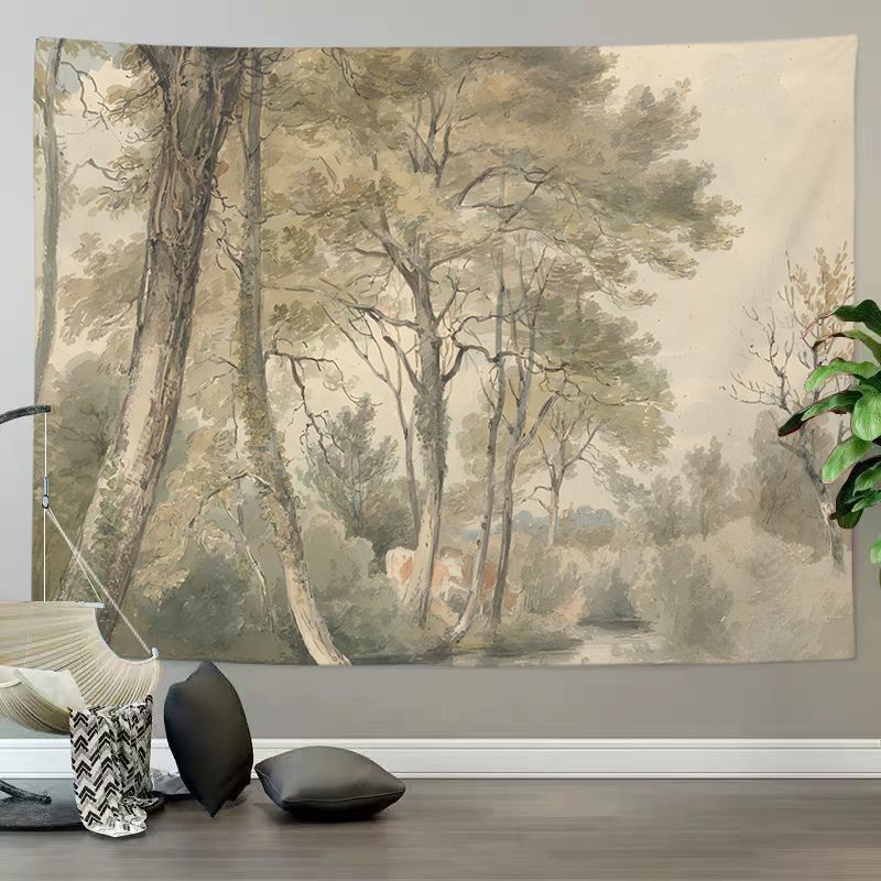 แนะนำ ผ้าม่าน ผ้าม่านภาพวาดน้ำมันสไตล์นอร์ดิก วินเทจ เรียบง่าย สำหรับห้องนอน ตกแต่งบรรยากาศ ผ้าพื้นหลังแขวนผนัง ราคาพิเศษ มีเก็บเงินปลายทาง