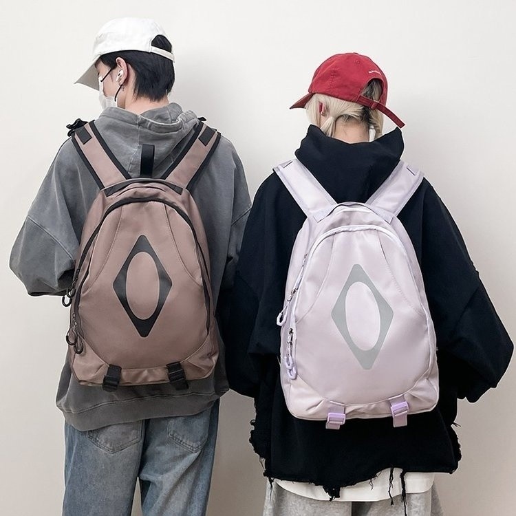 กระเป๋าเป้โลโก้เพชร RHOMBUS ดีไซน์เกาหลี MSCHF สำหรับโรงเรียนมัธยม