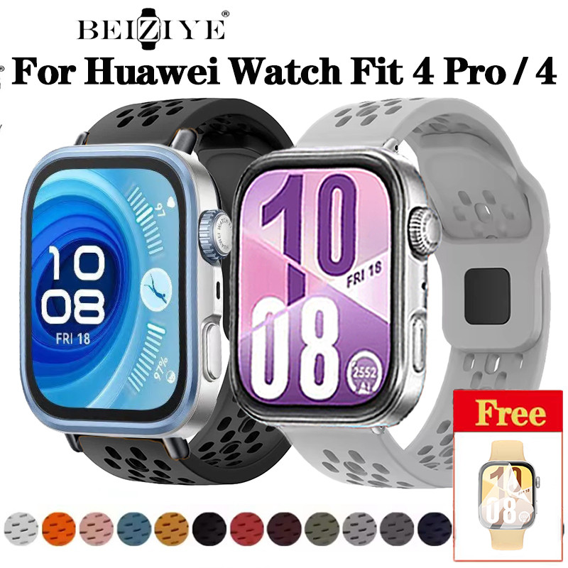 สําหรับ For Huawei Watch Fit 4 Pro หลุมซิลิโคนสําหรับ For Huawei Watch Fit 4/Fit 3 SmartWatch สายรัดข้อมือกีฬาสร้อยข้อมือซิลิโคน Watchband Accessorie