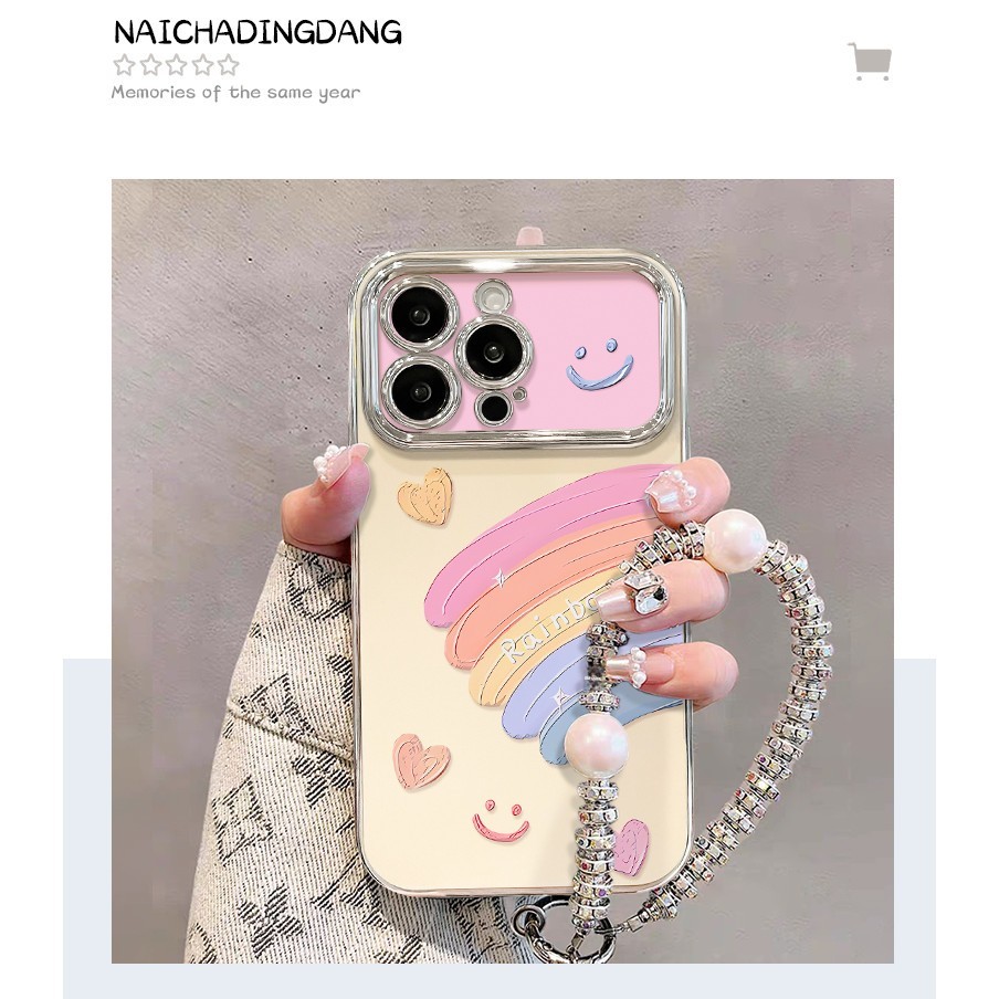 [93]🔥มาพร้อมกับการป้องกันเลนส์🔥เหมา OPPO Reno 14 13 11Pro 9  findX9 X9 Pro Pro เคสโทรศัพท์เหมา เหมาะสําหรับ opporeno13 เคสโทรศัพท์ใหม่หญิง reno9/8pro Electroplating Window findx8/x7pro Smiley Rainbow Bracket 7pro/9 รวมทุกอย่างซิลิโคน Niche a93 - รูปที่ 4