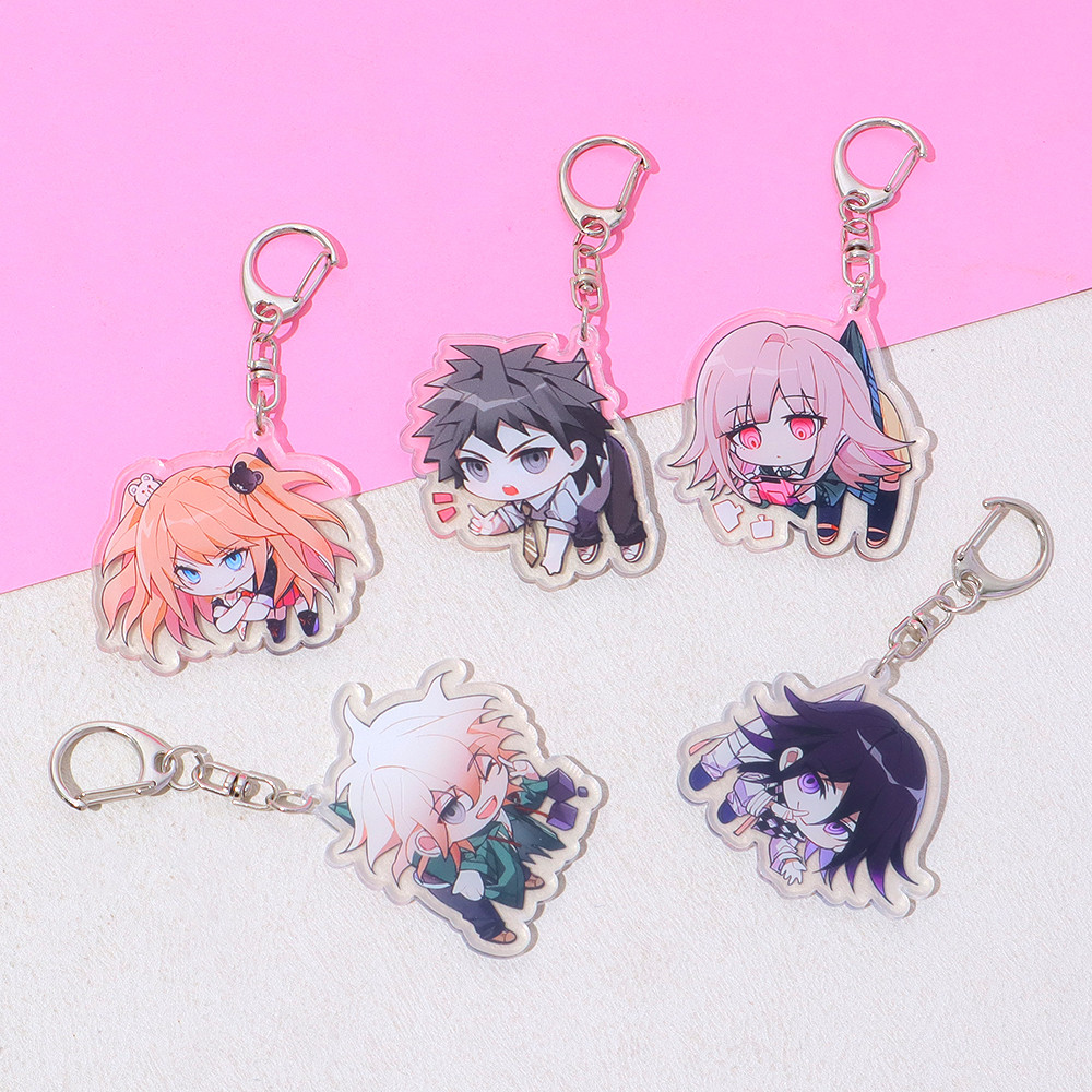 แฟชั่นอะนิเมะ Danganronpa พวงกุญแจน่ารักเกมพวงกุญแจคอสเพลย์อุปกรณ์เสริมของขวัญของที่ระลึก