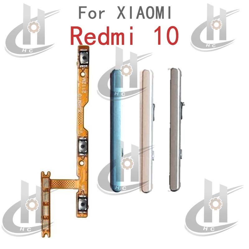 สําหรับ Xiaomi Redmi 10 4G ปริมาณด้านข้างปุ่ม Flex Cable Keys ปุ่มปิดระดับเสียงขึ้นและลงปุ่มด้านข้างเปลี่ยนส่วน