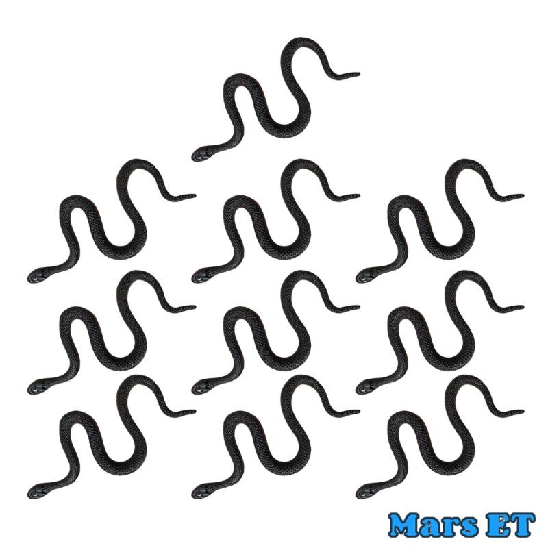 Mars 10PCS งู Prank ของเล่นยืดหยุ่นสมจริงงู Figurine Prank Props ฮาโลวีน เมษายน Fools Supply ความแปลกใหม่จอแสดงผล Ga