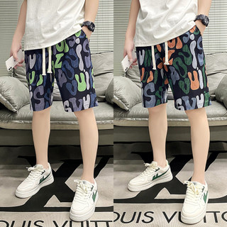 AP Stores กางเกงขาสั้นแฟชั่นน่ารัก สามารถสวมใส่ได้ทั้งชายหญิง  QC-DK8021 ลวดลายสมัยใหม่ใส่สบาย บางเบาไม่ร้อน