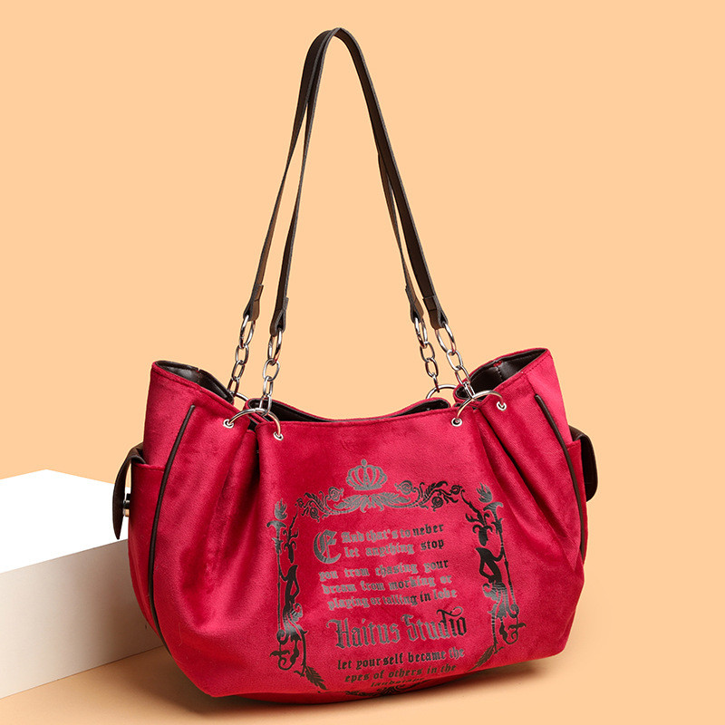Mousoon ความจุขนาดใหญ่ Retro Artistic พิเศษ Chain Tote ผู้หญิงใหม่แฟชั่นกระเป๋าฟักทอง Crossbody นุ่ม