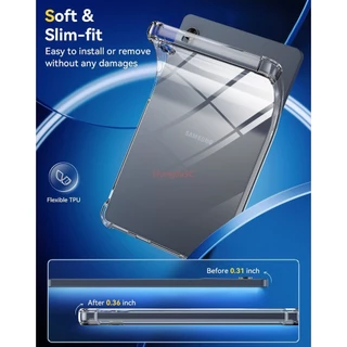 SAMSUNG ฝาครอบ TPU นุ่ม สําหรับ Samsung Galaxy Tab A11, S10 FE, S9, S8 Ultra, S7 FE, S10 Lite, FE+, S9+, S8+, A9, A8, A7, S6 Lite, A7 Lite, S5E, S4, A4, A7S (7.0 นิ้ว)