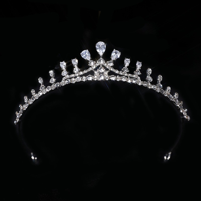 เจ้าหญิงเพทาย Rhinestones Tiara งานแต่งงานพรหม Headpiece